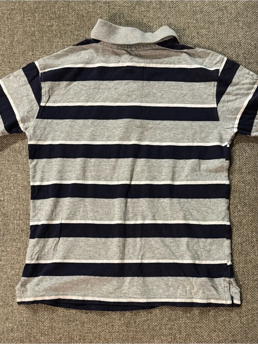 The Children’s Place Boys Polo Gray Navy Short Sleeve Button Up Shirt Size M/7